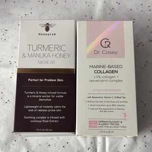 Turmeric & Manuka Honey Facial Oil  and Dr Casey collagen
